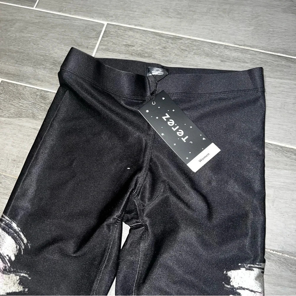 Terez x Peloton Black Colorful Spell Out Athletic Leggings, Women’s Size Small - Picture 7 of 8
